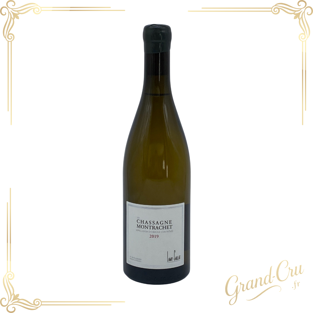 Bouteille de Chassagne-Montrachet 2019, vin blanc précis et élégant du Domaine Lamy-Caillat en Côte de Beaune