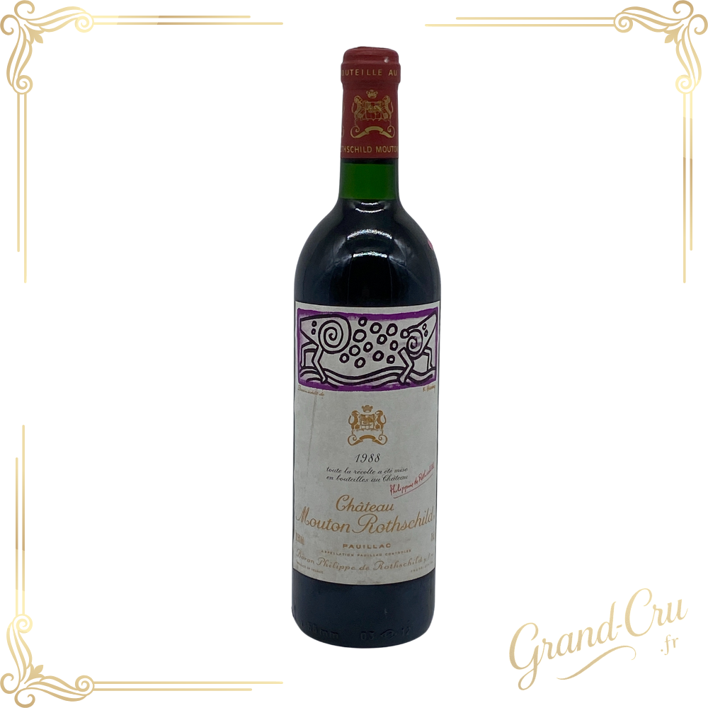 Bouteille de Château Mouton Rothschild 1988, Premier Grand Cru Classé de Pauillac au style noble et racé