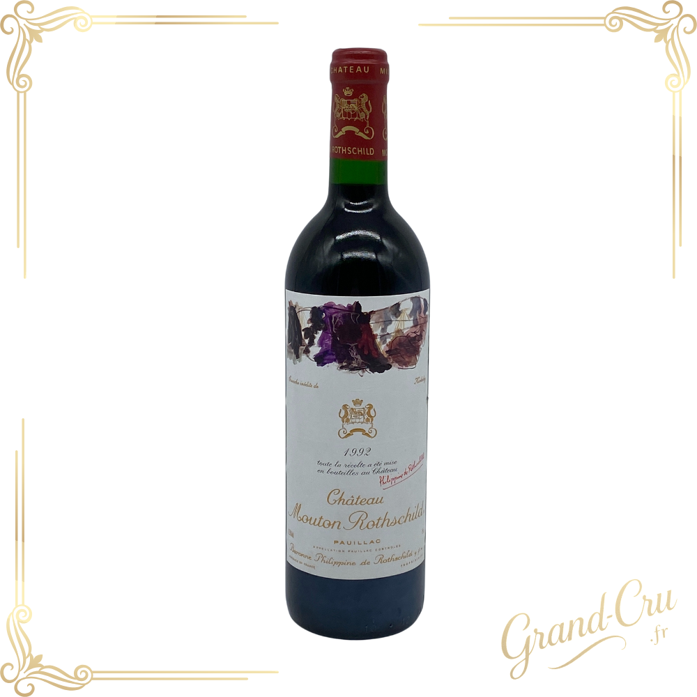 Bouteille de Château Mouton Rothschild 1992, Premier Grand Cru Classé de Pauillac au style noble et racé