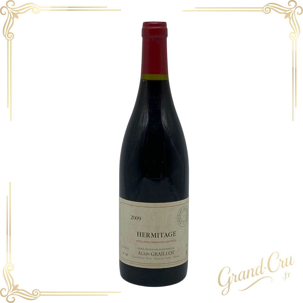 Bouteille d’Hermitage Rouge 2009, grand vin rouge de la vallée du Rhône signé Alain Graillot