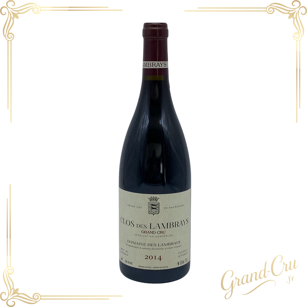 Bouteille de Clos des Lambrays 2014, Grand Cru élégant de Bourgogne en appellation Morey-Saint-Denis