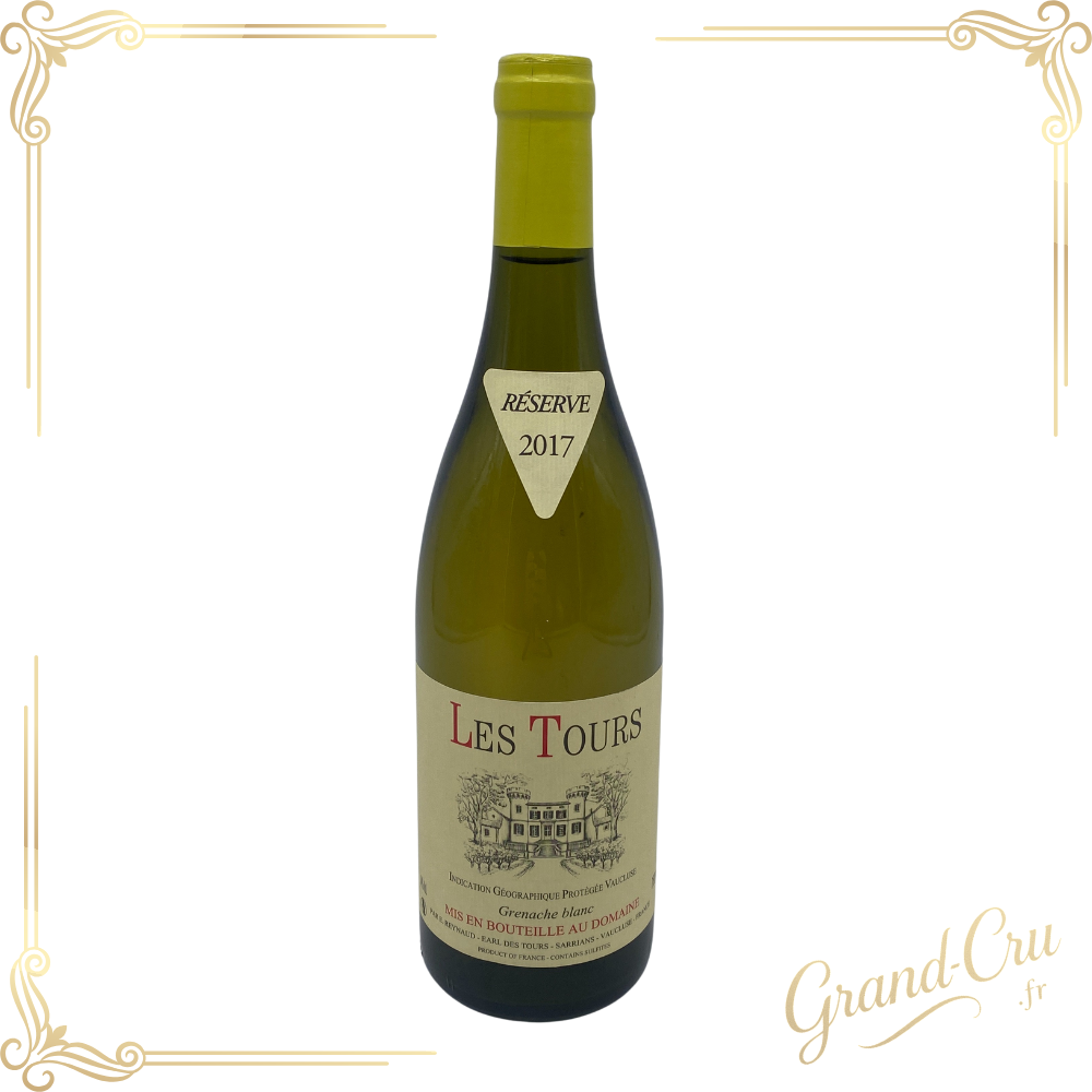 Bouteille de les Tours Blanc 2017, vin blanc expressif et solaire du Vaucluse signé Emmanuel Reynaud