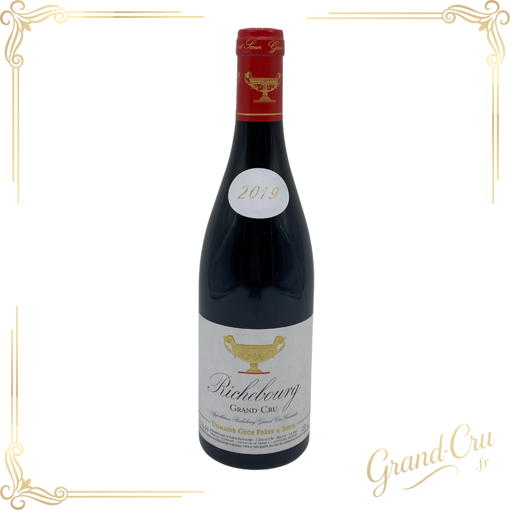 Bouteille de Richebourg Grand Cru 2019 du Domaine Gros Frère et Sœur, vin rouge prestigieux de Bourgogne